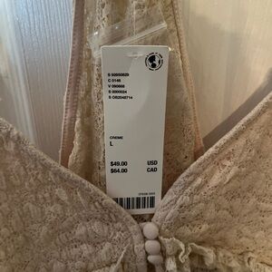 Urban Outfitters Cream Velvet Bra Intimates Sleepwear